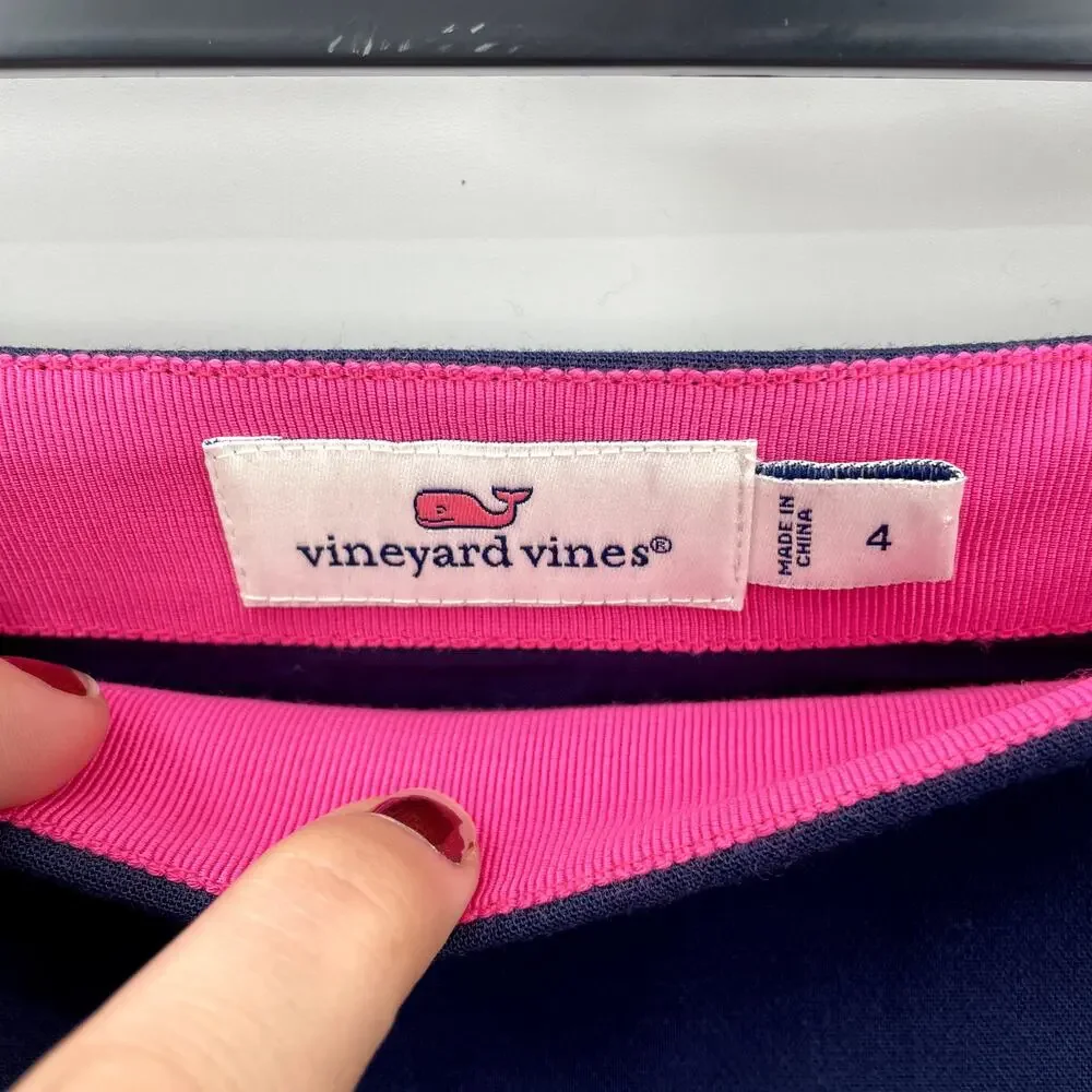 VINEYARD VINES Navy Embroidered Mini Skirt // 4